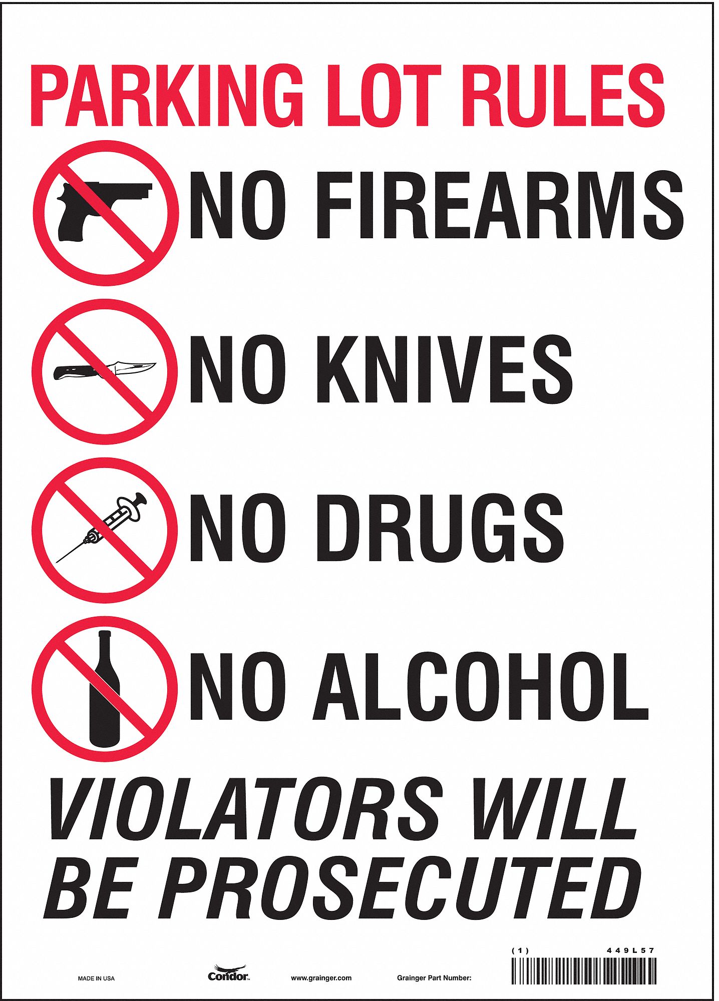 Safety Sign: Vinyl, Adhesive Sign Mounting, 14 in x 10 in Nominal Sign Size, Not Retroreflective