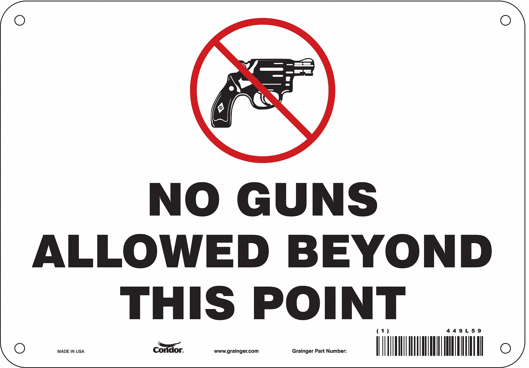Safety Sign: Aluminum, Mounting Holes Sign Mounting, 7 in x 10 in Nominal Sign Size, 0.032 in Thick