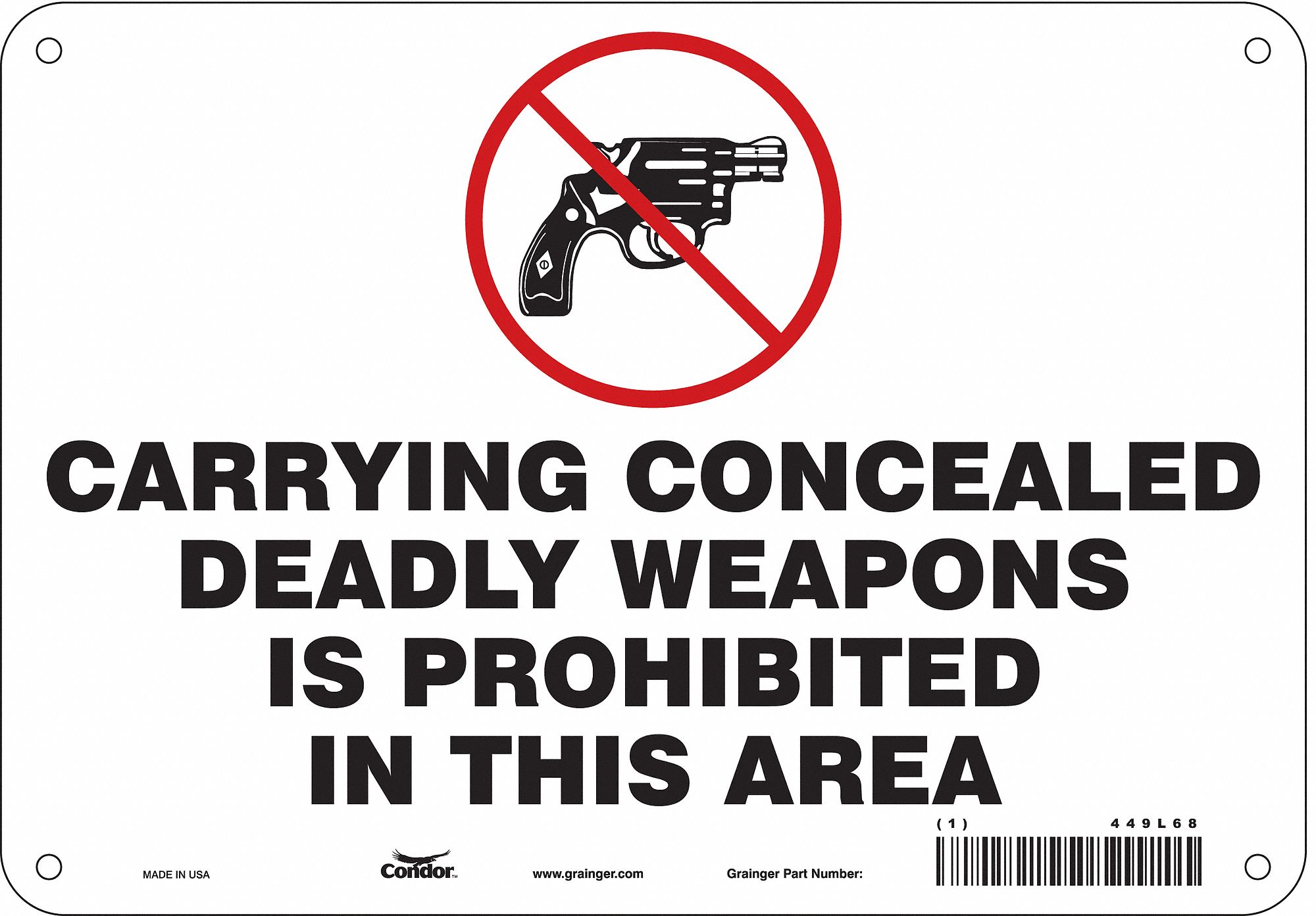 Safety Sign: Aluminum, Mounting Holes Sign Mounting, 7 in x 10 in Nominal Sign Size, 0.032 in Thick