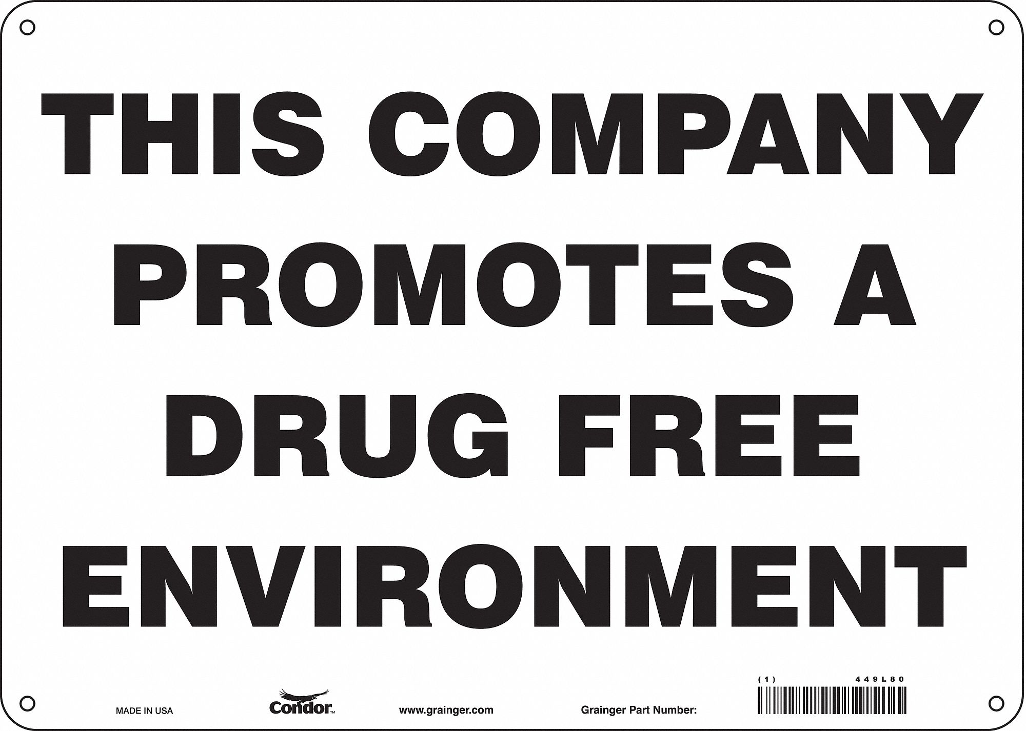 Safety Sign, 10 in x 14 in, Polyethylene