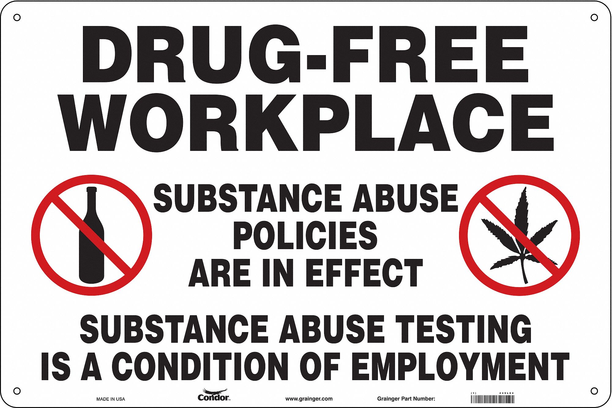 Safety Sign, 24 in x 36 in, Polyethylene