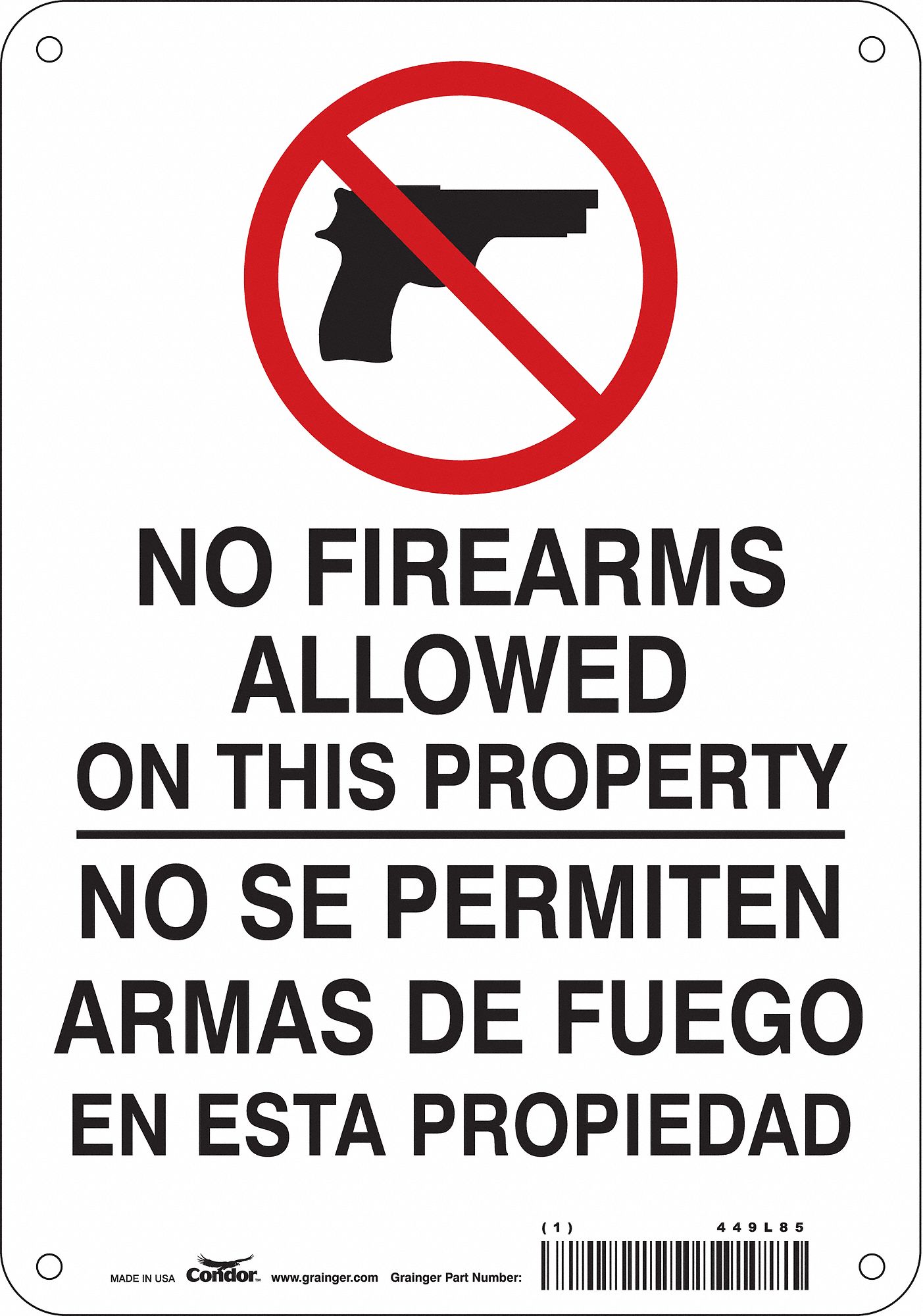 Safety Sign: Aluminum, Mounting Holes Sign Mounting, 10 in x 7 in Nominal Sign Size, 0.032 in Thick