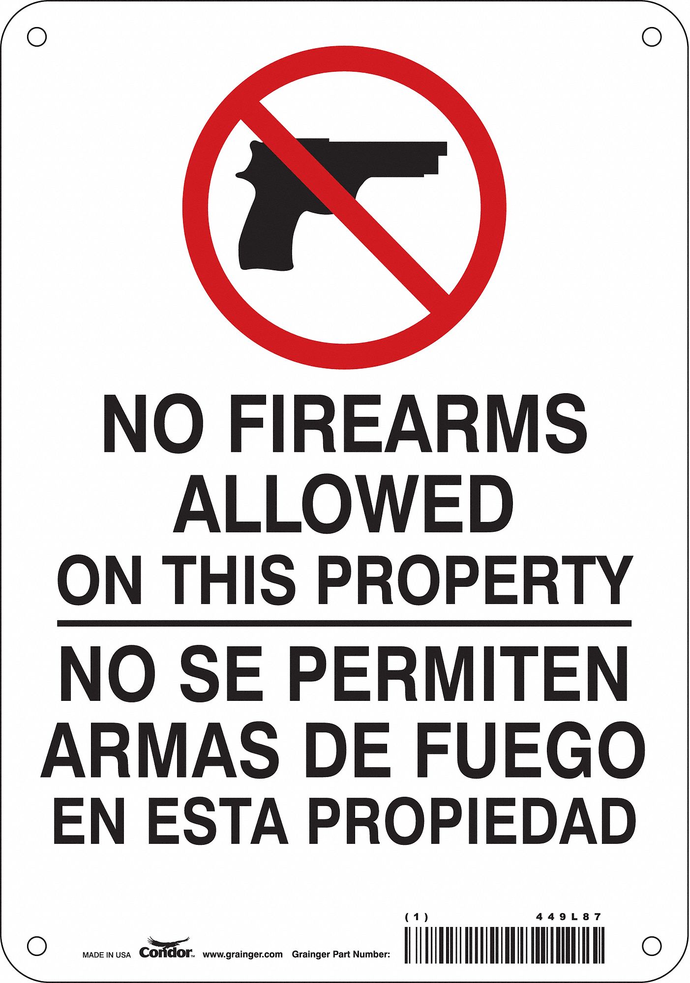 Safety Sign: Polyethylene, Mounting Holes Sign Mounting, 10 in x 7 in Nominal Sign Size