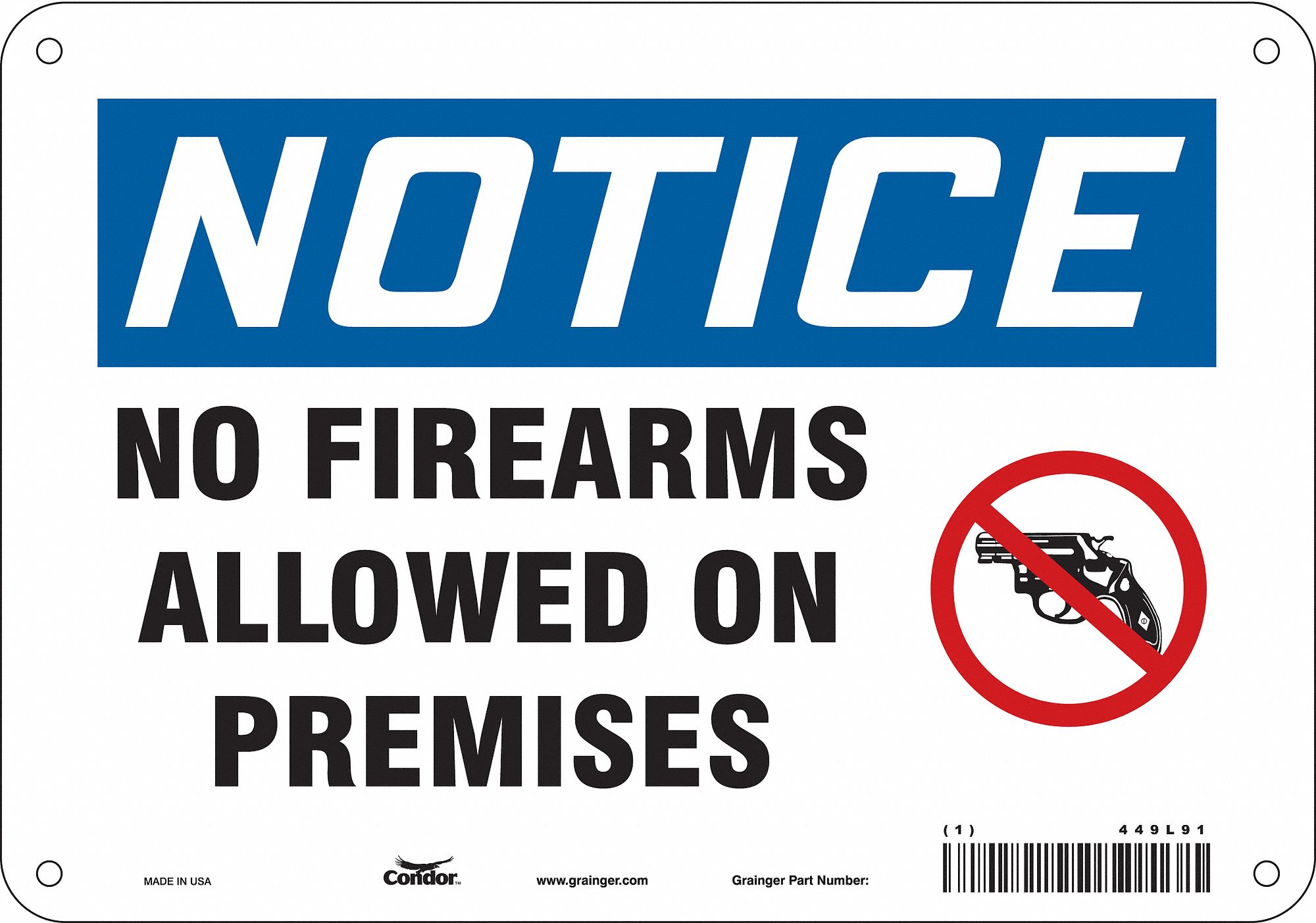 Safety Sign: Aluminum, Mounting Holes Sign Mounting, 7 in x 10 in Nominal Sign Size, 0.032 in Thick