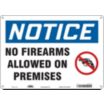 Notice: No Firearms Allowed On Premises Signs