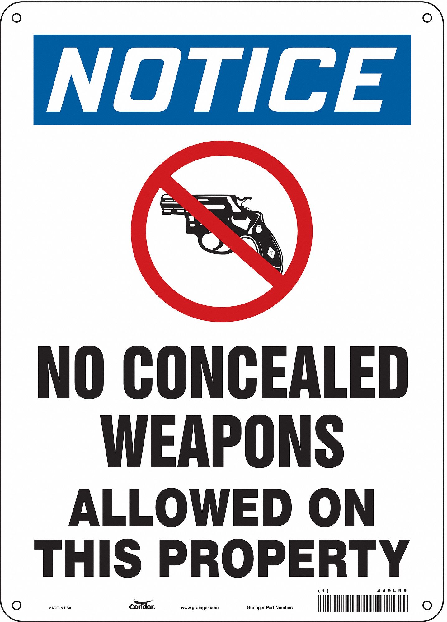 Safety Sign: Aluminum, Mounting Holes Sign Mounting, 14 in x 10 in Nominal Sign Size, 0.032 in Thick