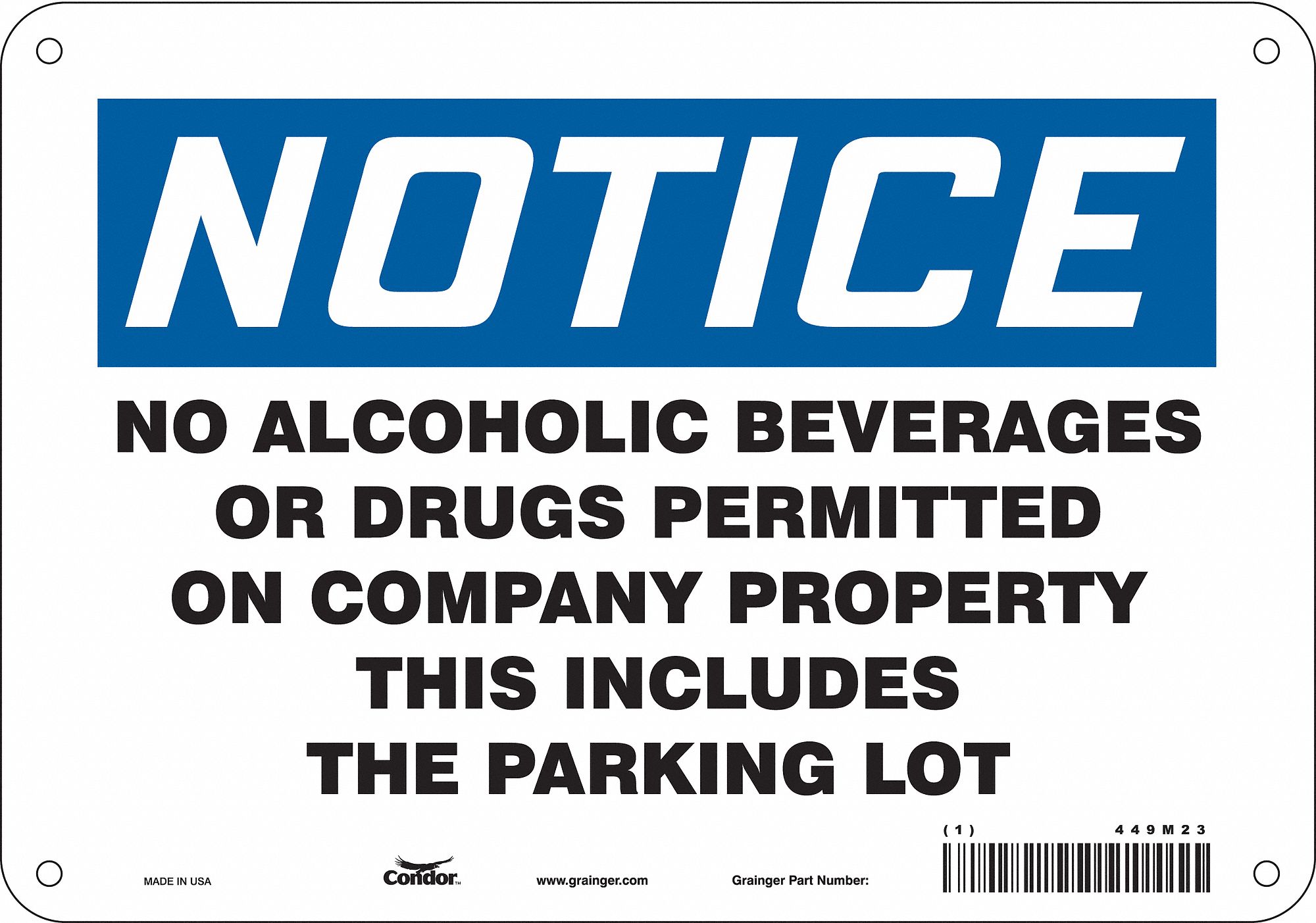 Safety Sign, 7 in x 10 in, Aluminum