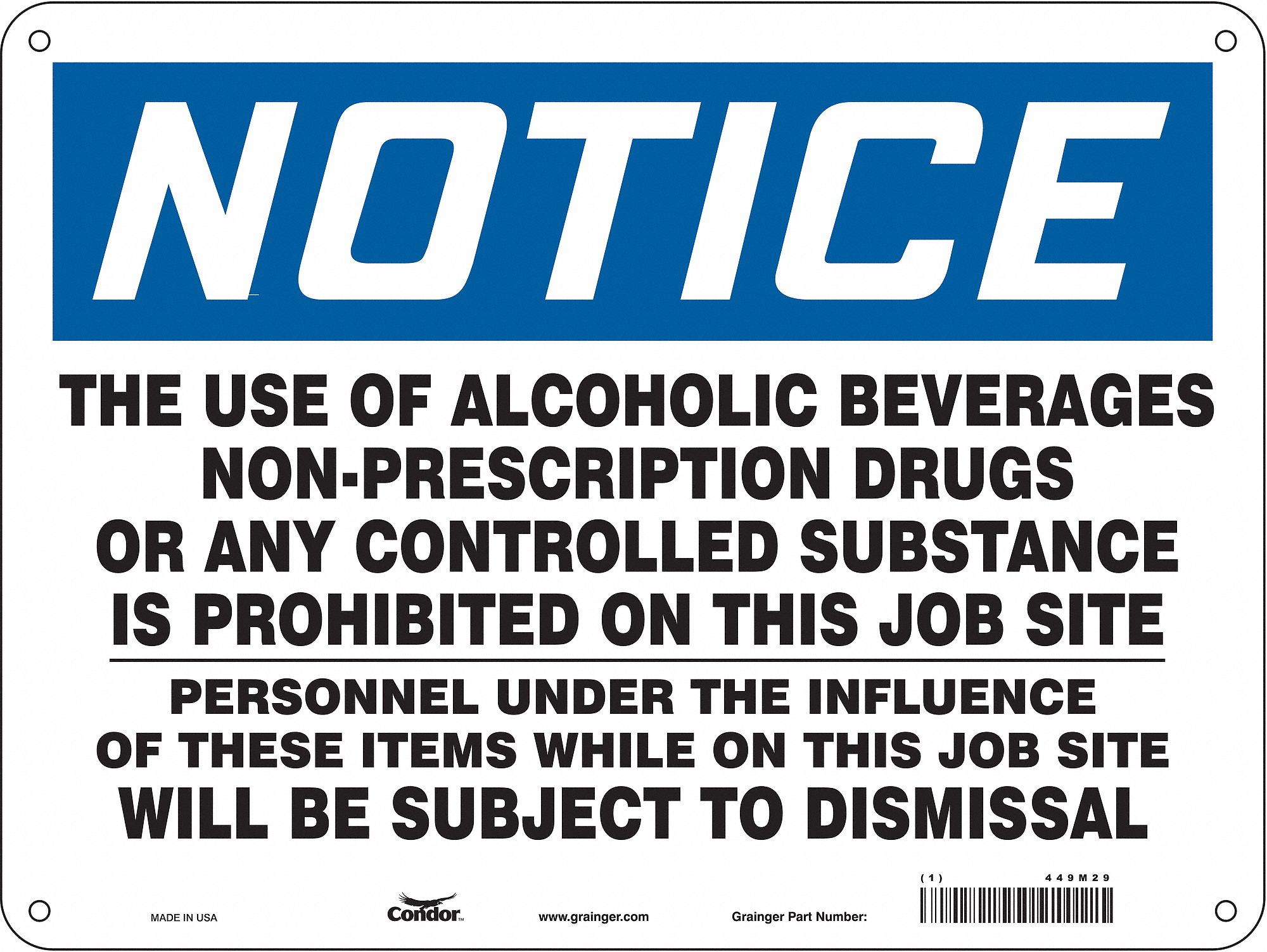 Safety Sign, 18 in x 24 in, Polyethylene