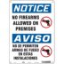 Notice/Aviso: No Firearms Allowed On Premises/No Se Permiten Armas De Fuego En Estas Instalaciones Signs