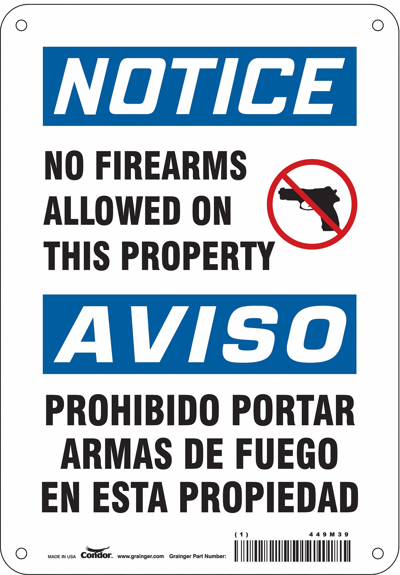 Safety Sign: Polyethylene, Mounting Holes Sign Mounting, 10 in x 7 in Nominal Sign Size