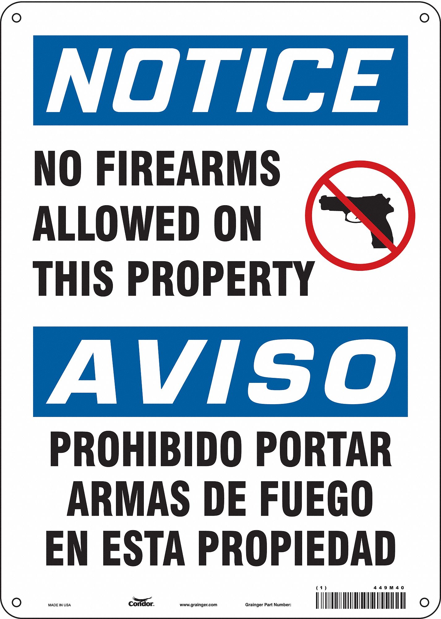 Safety Sign: Polyethylene, Mounting Holes Sign Mounting, 14 in x 10 in Nominal Sign Size