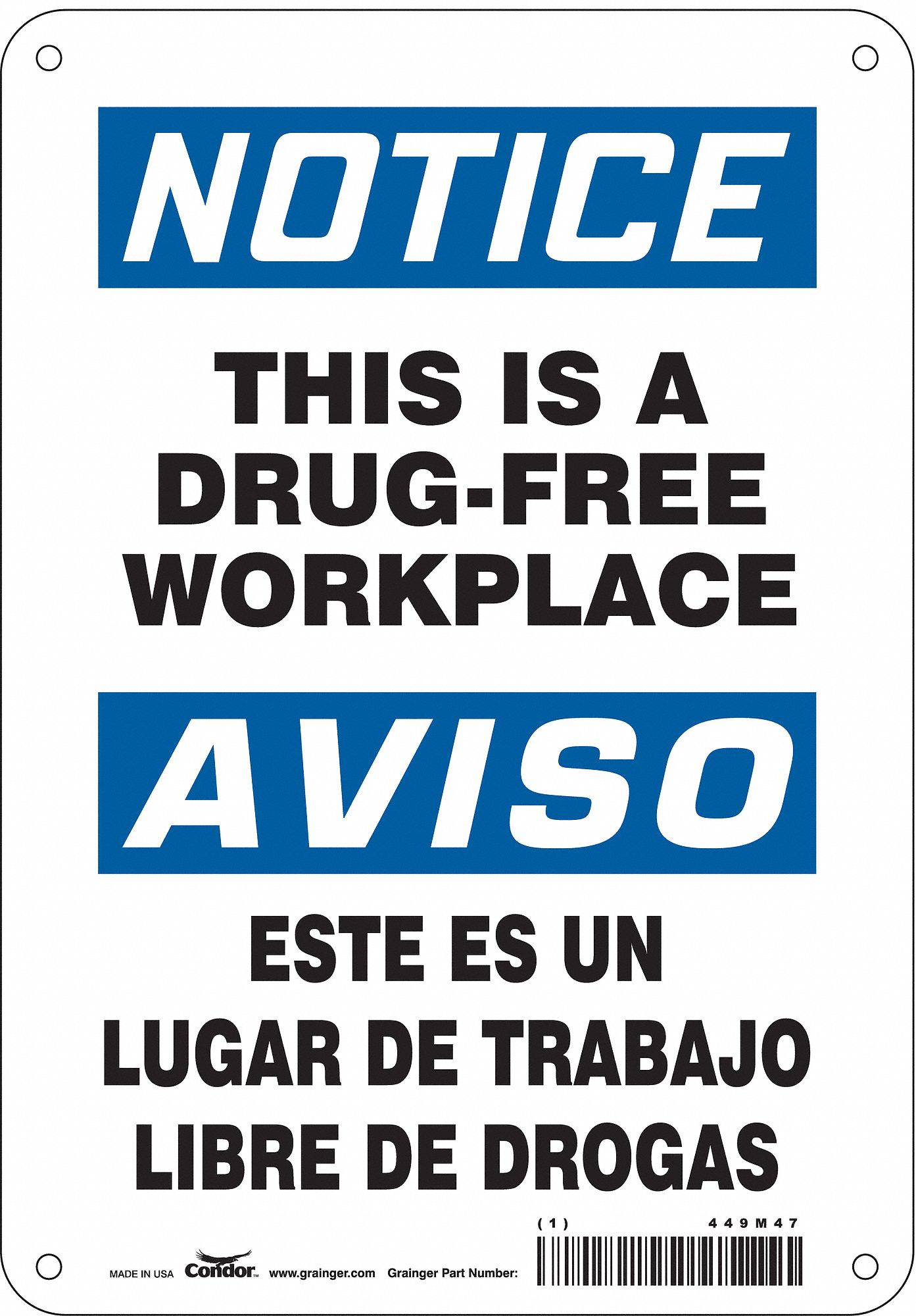 Safety Sign: Vinyl, Adhesive Sign Mounting, 10 in x 7 in Nominal Sign Size, Not Retroreflective
