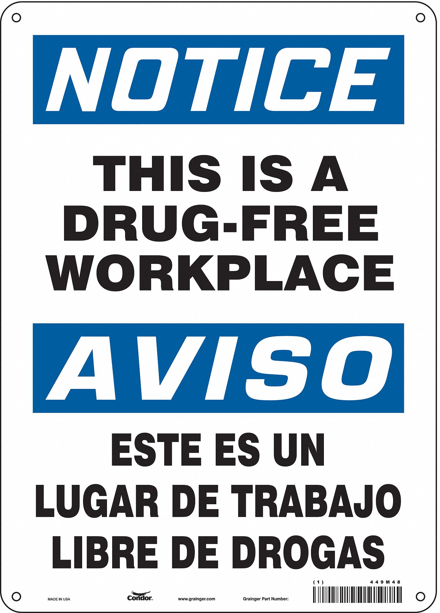 Safety Sign: Vinyl, Adhesive Sign Mounting, 14 in x 10 in Nominal Sign Size, Not Retroreflective