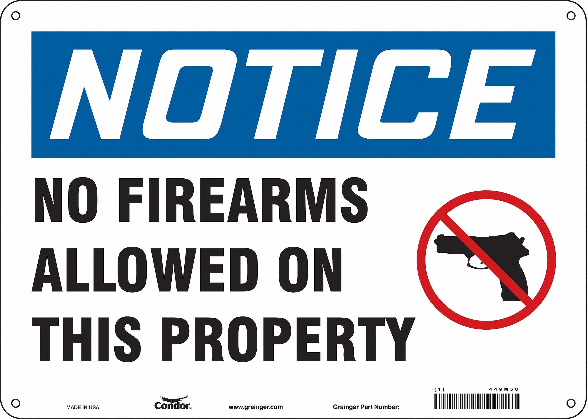 Safety Sign: Aluminum, Mounting Holes Sign Mounting, 10 in x 14 in Nominal Sign Size, 0.032 in Thick