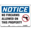 Notice: No Firearms Allowed On This Property Signs