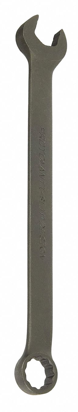 Combination Wrench: Alloy Steel, Black Oxide, 16 mm Head Size, 9 3/8 in Overall Lg, Offset