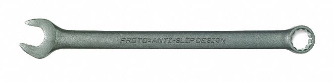 Combination Wrench: Alloy Steel, Black Oxide, 9/16 in Head Size, 8 1/2 in Overall Lg, Offset