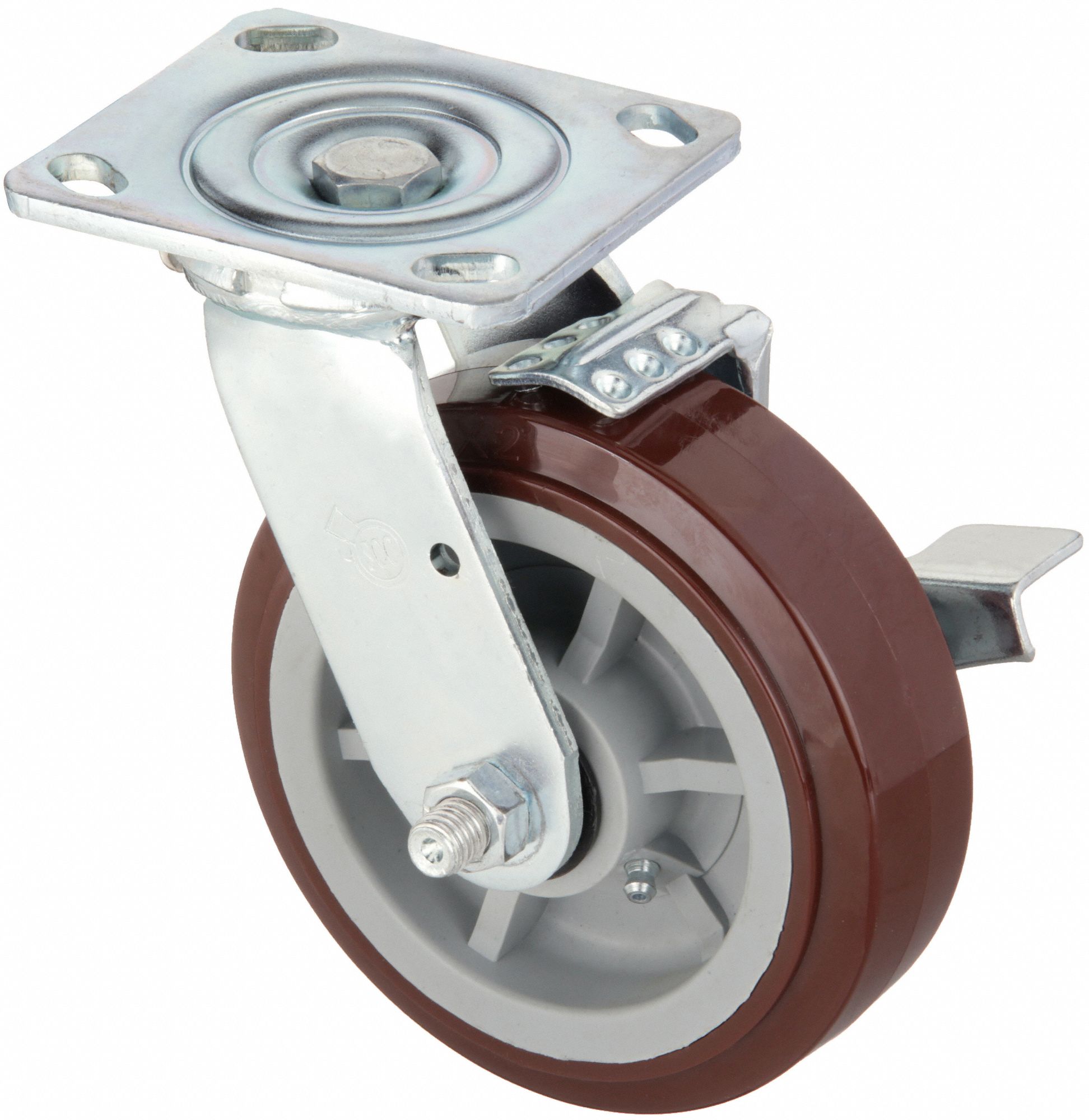 GREENLEE Standard Plate Caster Kit, Rigid, Swivel, Polyurethane, 3600