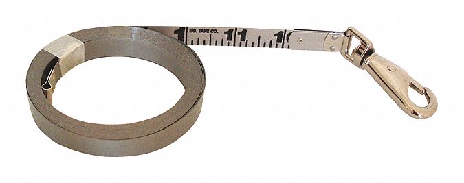 Oil Gauging Refill Tape Measure: 18 ft, Swivel Snap Tip, Dark Liquids/Light Liquids, Steel