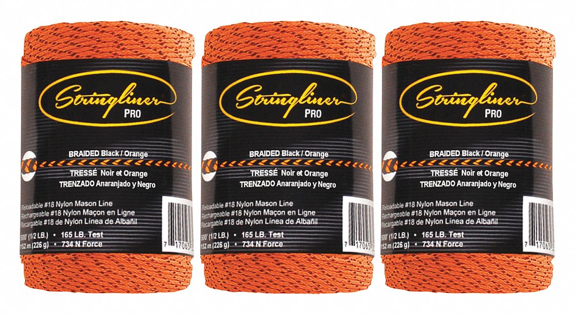 Stringliner 35491 Construction Line, 500', Orange/Black