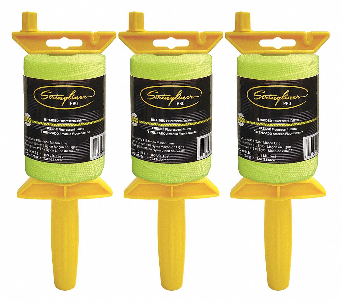 STRINGLINER, Braided, 500 ft Lg, Masons Line Reel 449U4725465 Grainger