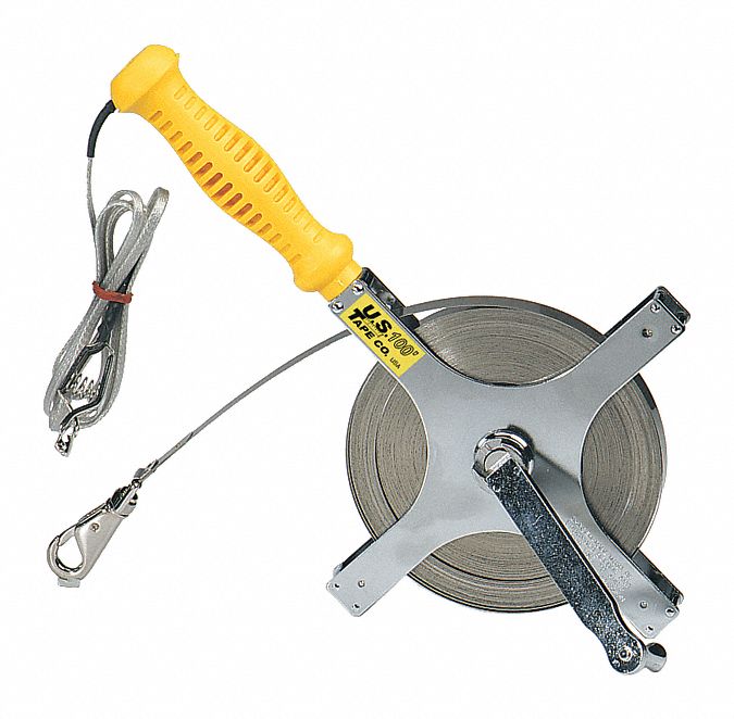 US TAPE, 100 ft, Swivel Snap Tip, Double Duty Oil Gauging Tape Measure