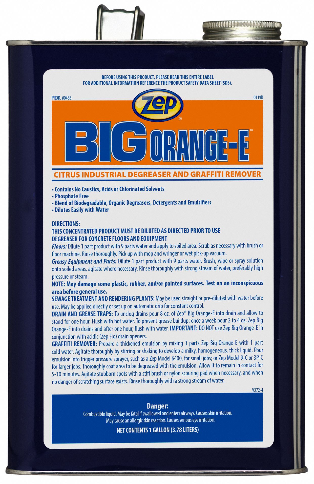 Degreaser, Citrus, 1gal, NonAerosol Can, PK4