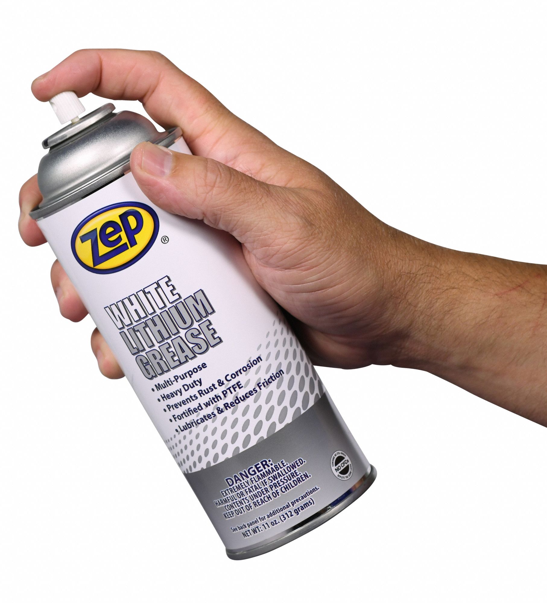 ZEP General Purpose Lubricant 20° to 200°F, PTFE, 11 oz, Aerosol Can, White, 12 PK 449V92