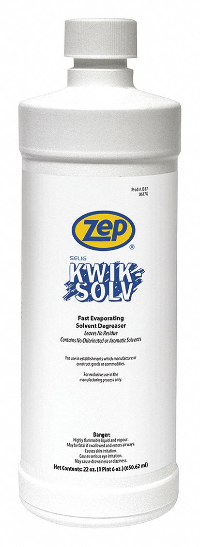 Cleaner/Degreaser: Chemical-Based Solvent, Bottle, 22 oz Container Size, Ready to Use, A1, 12 PK