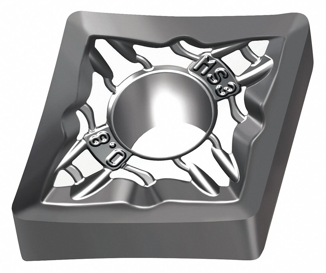 Diamond Turning Insert: CNMG Insert, Neutral, 3/16 in Thick, 1/32 in Corner Radius