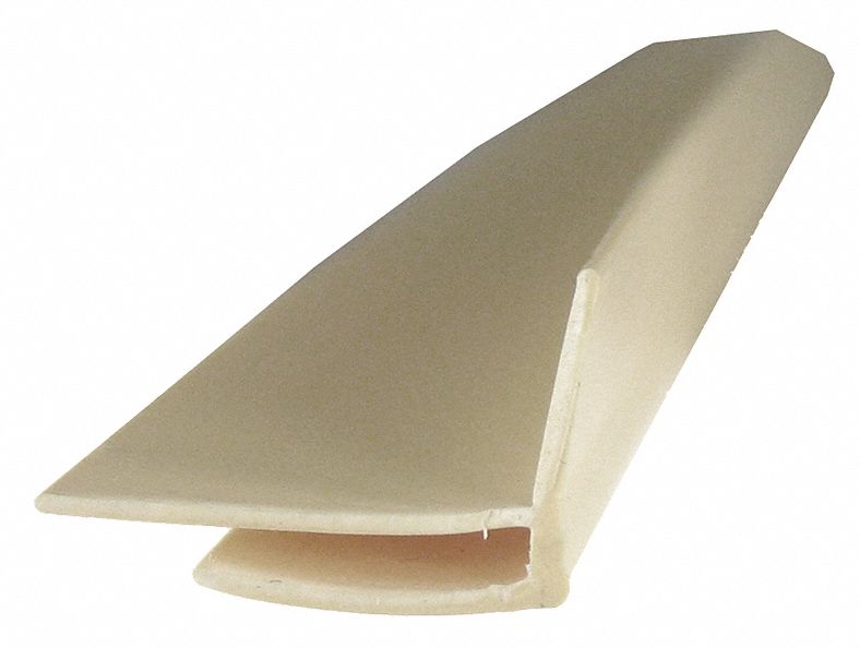 Corner Cover: PVC, Outside Corner, 8 ft Panel Size, Ivory, 0.025 in Thick, Outside