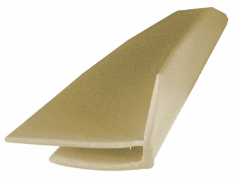Corner Cover: PVC, Outside Corner, 8 ft Panel Size, Tan, 0.025 in Thick, Outside