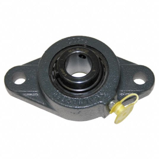 Sealmaster, SF-47C, Four Bolt Flange Bearing, 2.9375 Diameter, Setscrew  Locking, Cast Iron Housing, Single Lip Contact Seal