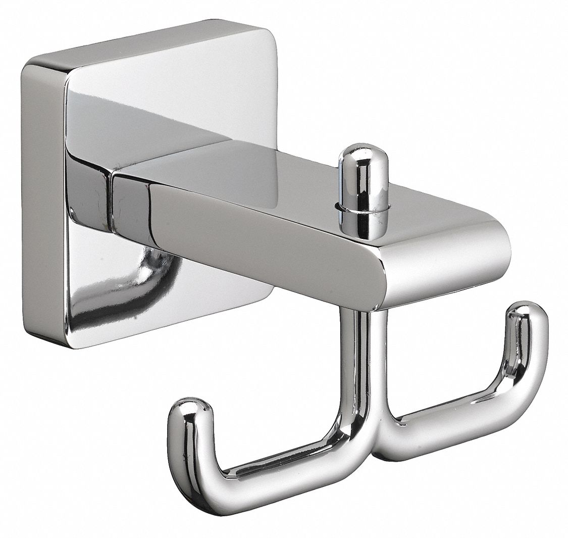 AMERICAN STANDARD, Polished Chrome, Metal, Robe Hook, Double 44E430