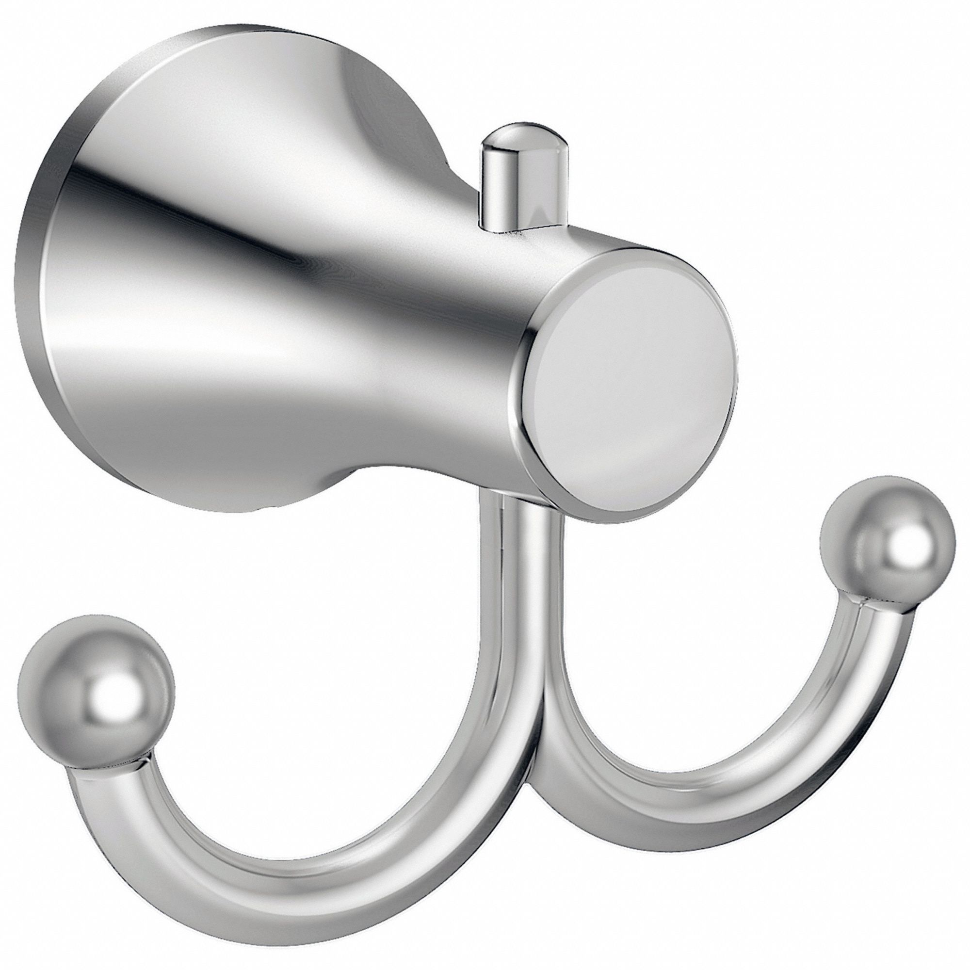 Robe Hook: 8337210.002, 2 Hooks, Metal, Polished, 3 1/8 in x 4 1/8 in x 2 1/2 in