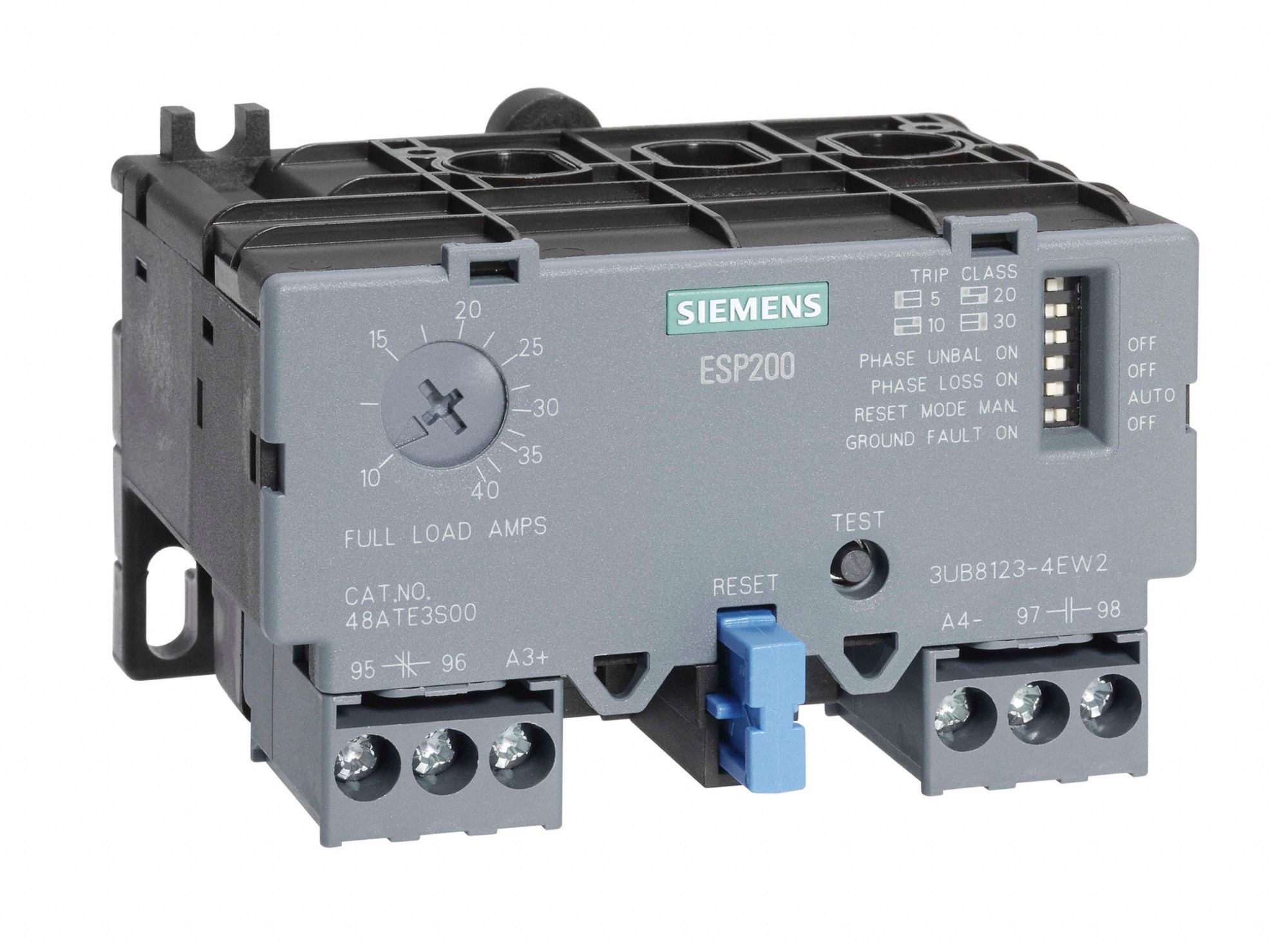 SIEMENS, Electronic Protection, 3 Poles, Overload Relay 44F361
