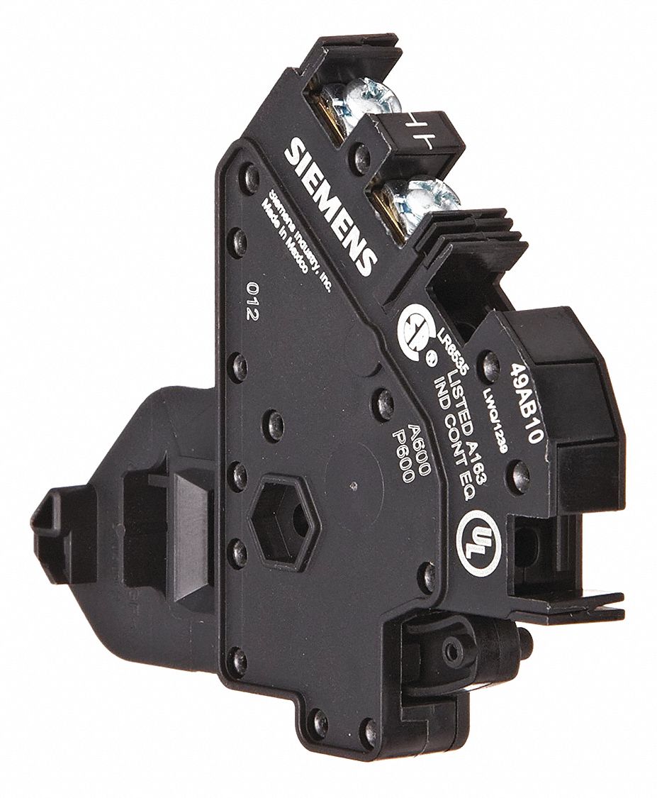 Auxiliary Contact: 1NO, 10 A Max Current (AC), Side Mount, Side-Mounted