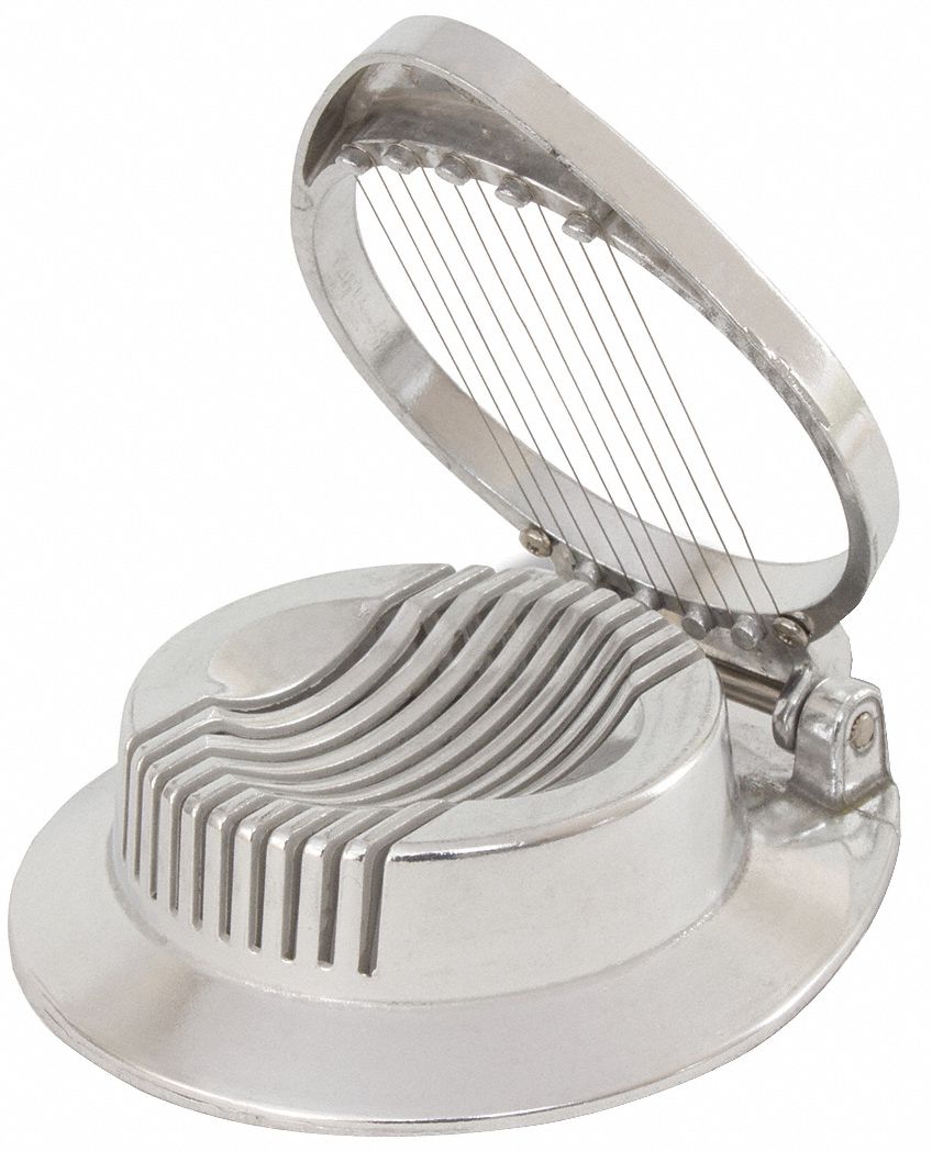Egg Slicer: 2 in Overall Wd, Aluminum, 9 Slices, 1/8 in Cut Size, EGS
