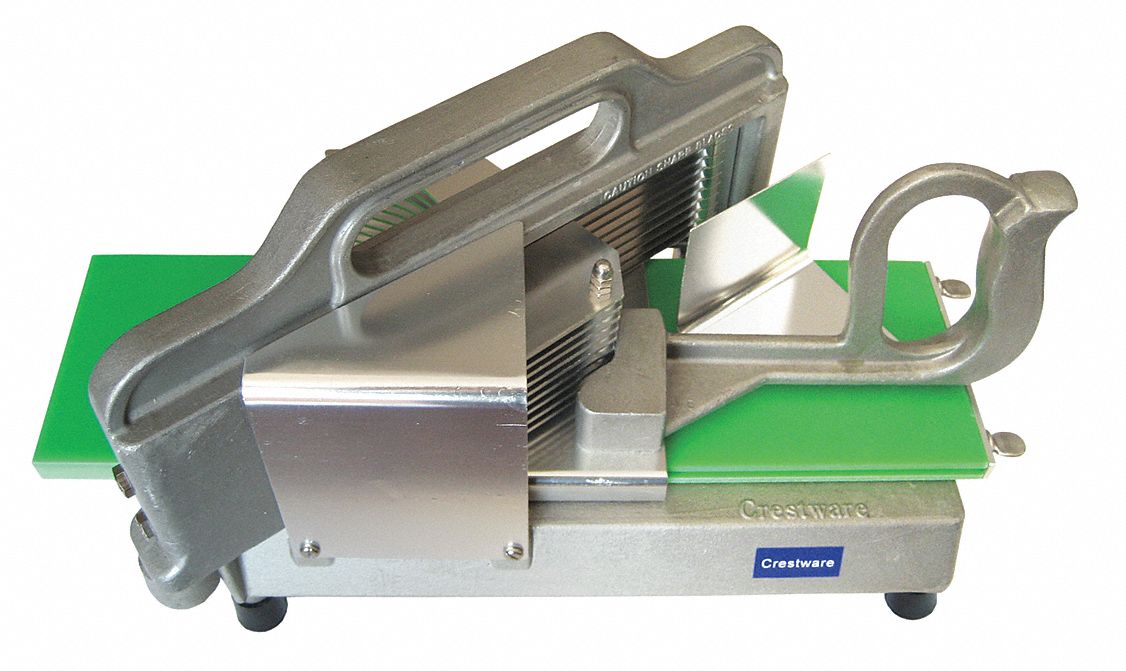 Tomato Slicer: 1/4 in Overall Wd, Stainless Steel, 9 Slices, 1/4 in Cut Size, SLT1