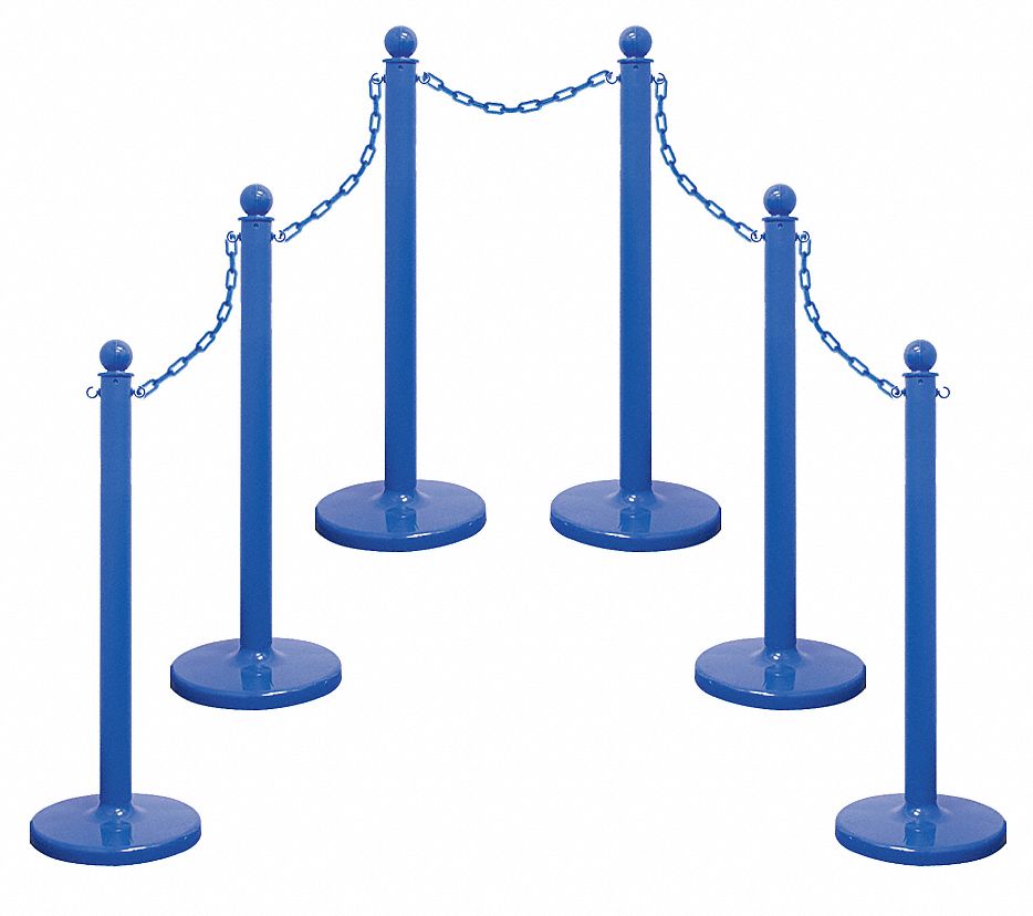 MR. CHAIN, Outdoor or Indoor, 2 1/2 in Post Dia., Medium Duty Stanchion