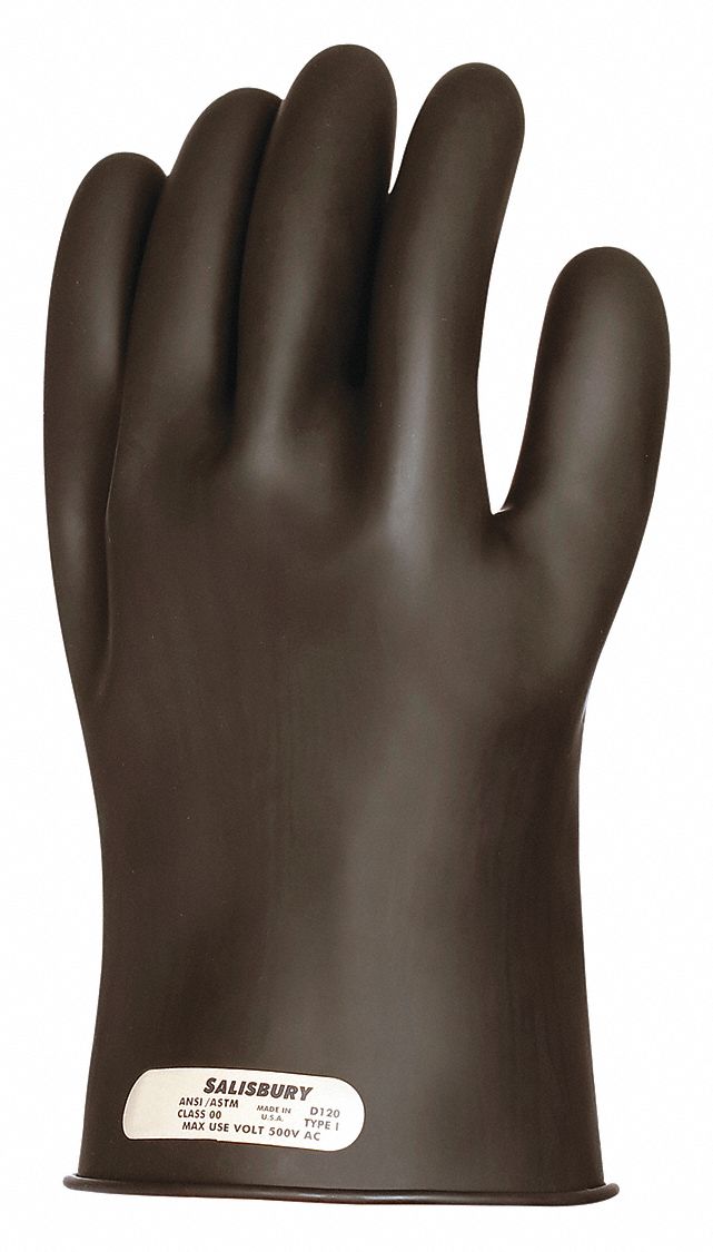 Electrical-Insulating Glove Kit: 500V AC, 750V DC, Class 00, 11 in Glove Lg, Black, Type I