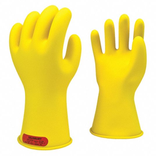 Electrical Glove Kit: 1000V AC / 1500V DC, 11 in Glove Lg, Yellow,  Salisbury GK011Y, Class 0, 1 PR