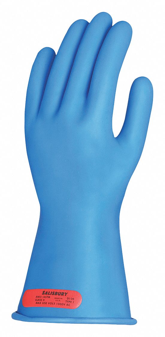 Electrical-Insulating Glove Kit: 1, 000V AC, 1, 500V DC, Class 0, 11 in Glove Lg, Blue