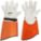 GANT ÉLECTRIQUE PROTECTOR, POUCE DROIT, 16 PO DE L, MANCHETTE GANTELET, ORANGE/BLANC
