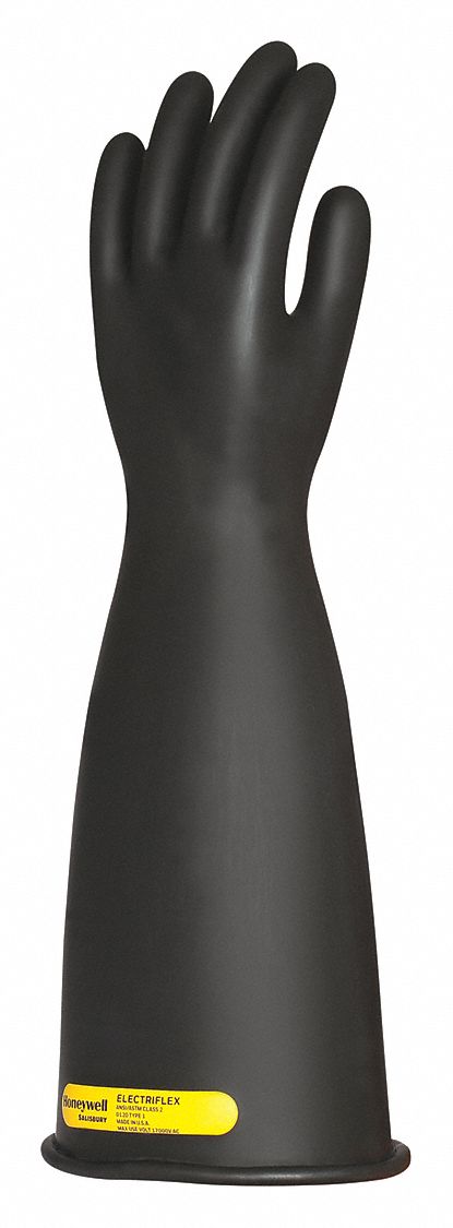 Electrical-Insulating Glove Kit: 17, 000V AC, 25, 500V DC, Class 2, 18 in Glove Lg, Black