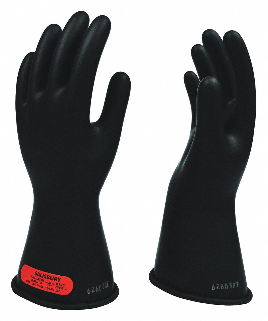 Electrical-Insulating Gloves: 1, 000V AC, 1, 500V DC, Blue, 10 1/2 Size - Numeric, 1 PR