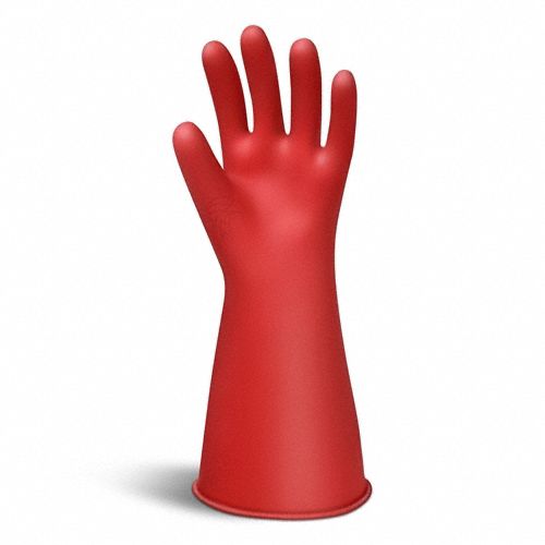 Electrical-Insulating Gloves: 1, 000V AC, 1, 500V DC, Red, 10 1/2 Size - Numeric, 1 PR