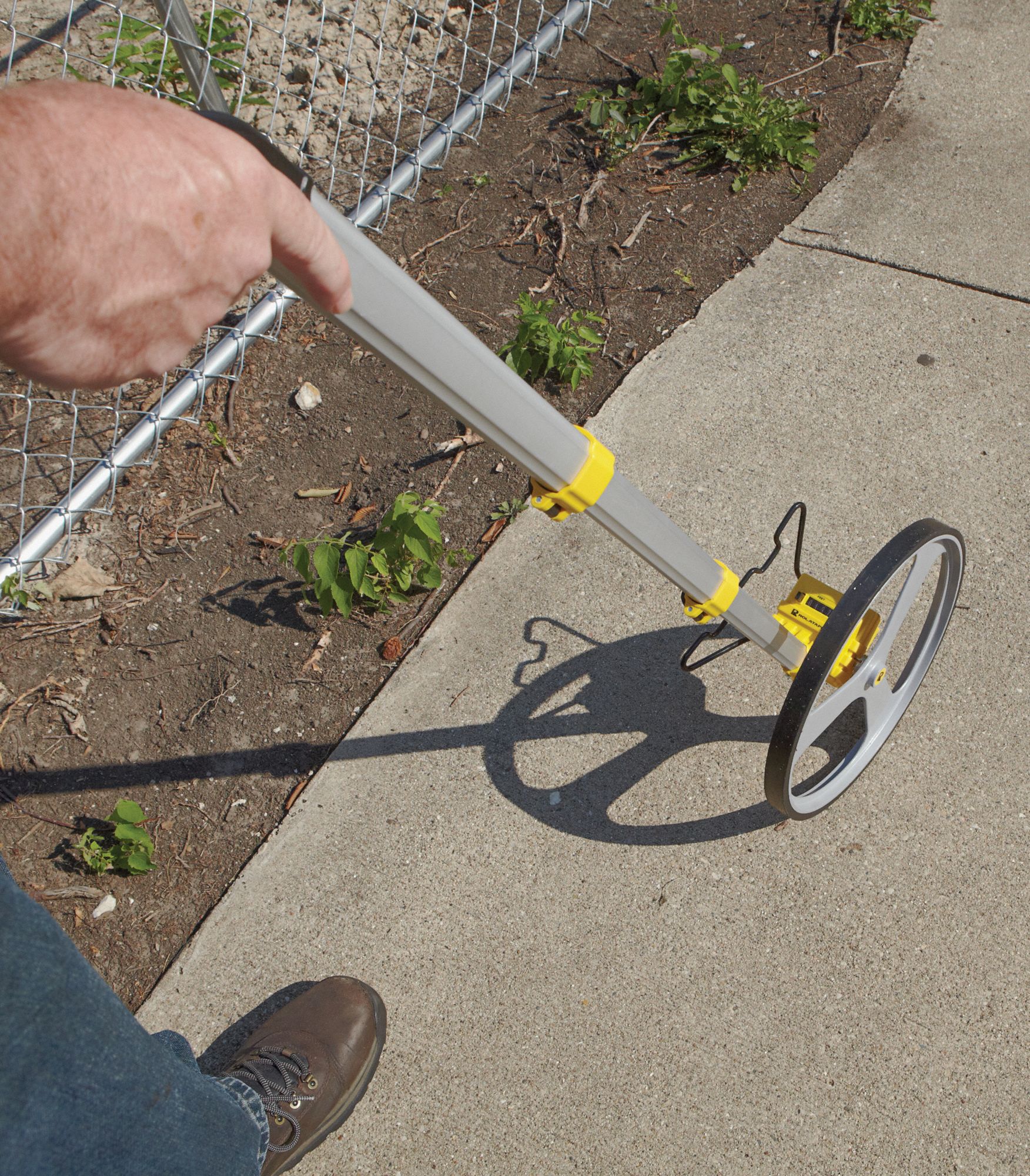 ROLATAPE Mechanical Measuring Wheel, Outdoor, 3 1/4 ft Cir. Single Wheel, 12 in Dia., Rubber