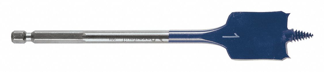 BOSCH Spade Drill Bit: 1 in Drill Bit Size, 6 in Overall Lg, Painted, 1 ...