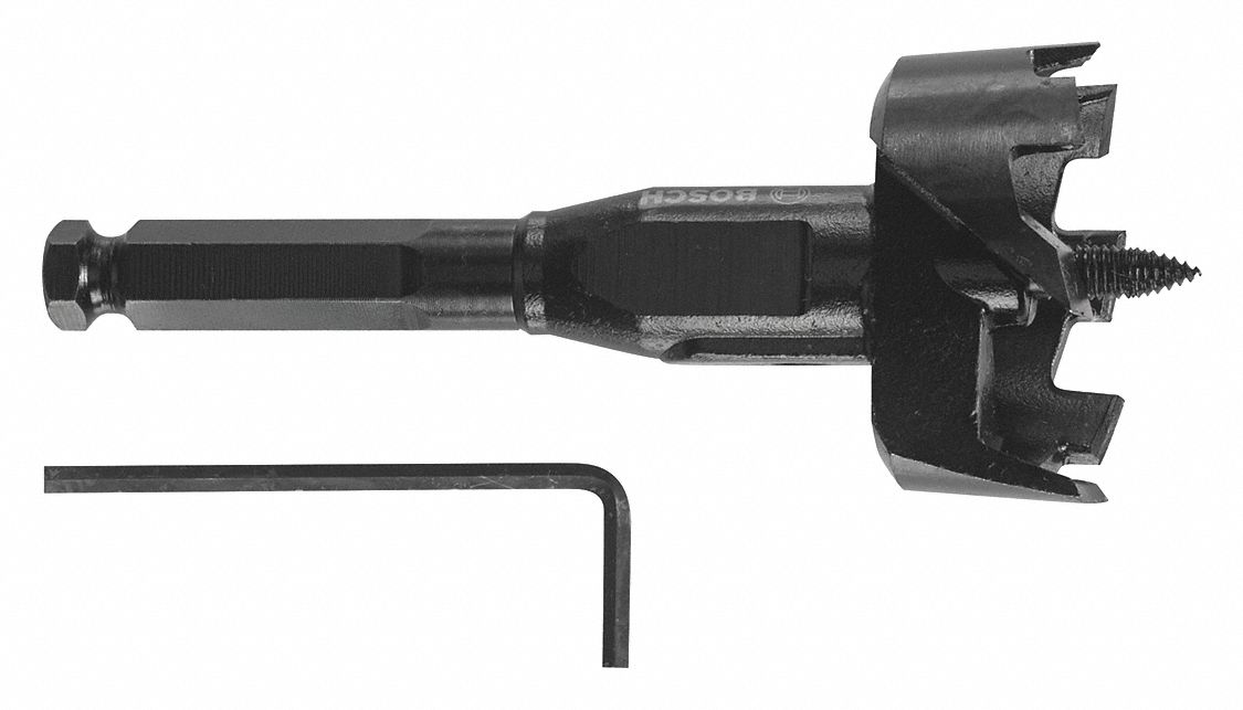 BOSCH Carbon Steel Wood Drilling Bit, SelfFeed Style, 2 in Bit, 5 in